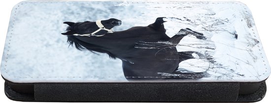 Étui pour téléphone iPhone 8 Bookcase - Cheval - Neige - Hiver - Avec poches - Étui portefeuille avec fermeture magnétique