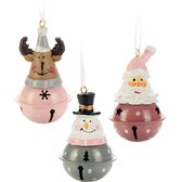 3-delige hangende decoratieset van metaal - Kerstmanfiguur, sneeuwpopfiguur en rendierfiguur om op te hangen - Kerstdecoratie - Kerstdecoratie