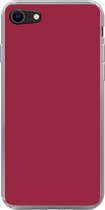 Geschikt voor iPhone SE 2020 hoesje - Rood - Effen kleur - Siliconen Telefoonhoesje