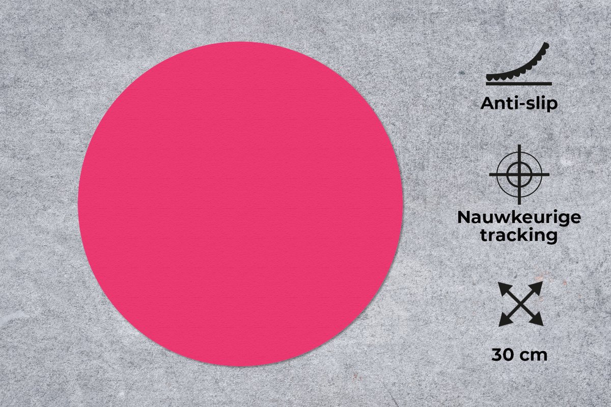 Muismat rond 30x30 cm - Mousepad Karmijn - Kleuren - Palet - Roze - Ronde muismatten