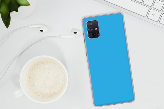 Telefoonhoesje Geschikt voor Samsung Galaxy A71 hoesje - Blauw - Licht - Kleuren - Siliconen Telefoonhoesje Telefoonhoesje