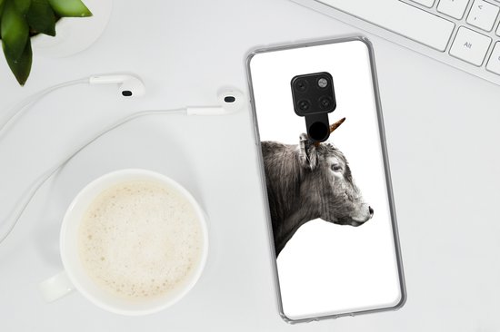 Coque Huawei P40 Lite - Scottish Highlander - Corne - Or - Coque de téléphone en Siliconen