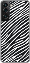 Geschikt voor Samsung Galaxy S22 Plus hoesje - Dierenprint - Zebra - Zwart - Siliconen Telefoonhoesje