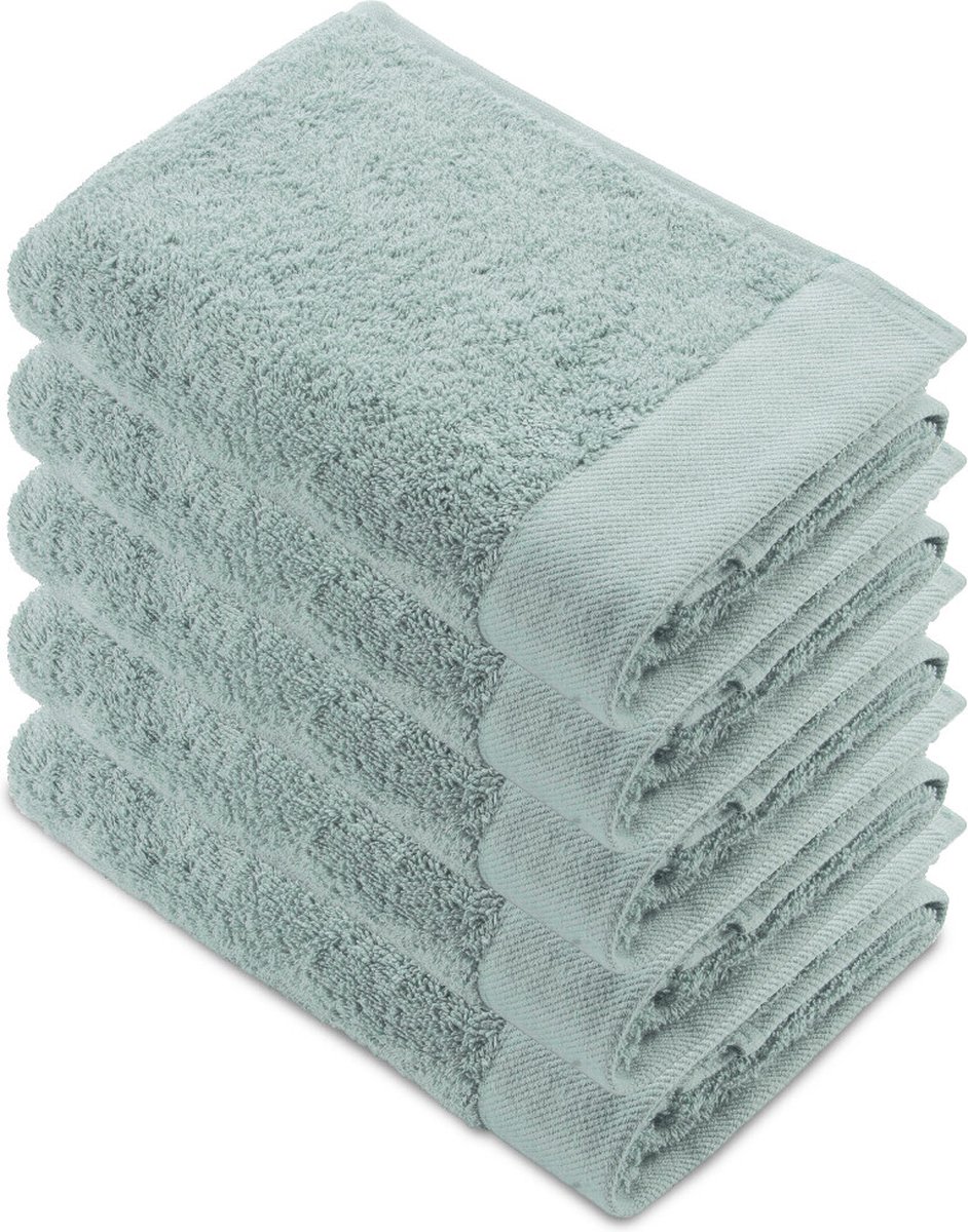 Walra Remade Handdoeken 50x100 - set van 5 - Zware kwaliteit 550 g/m2 - Mint