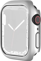 By Qubix Apple Watch 41mm Hard case (open front) - Zilver - Geschikt voor Apple Watch 41mm hoesje - screenprotector - Bescherming iWatch - Bescherm