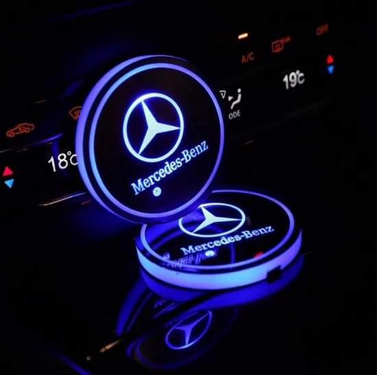 Coole Lichtgevende Mercedes LED Onderzetters - Bekerhouders