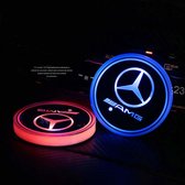 Coole Lichtgevende AMG LED Onderzetters - Bekerhouders - Sfeerverlichting - LED Licht - Interieur Verlichting - 7 Verschillende Kleuren LED - Opladen via USB – Mercedes AMG