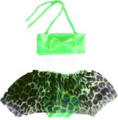 Maat 74 Bikini zwemkleding NEON Groen tijgerprint strik badkleding baby en kind dierenprint fel groen