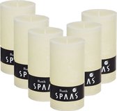 Bol.com SPAAS Kaarsen - Rustieke cilinder kaars Hoogte 13 cm ± 60 uur - Valentijn cadeau idee - Ivoor - 6 stuks aanbieding