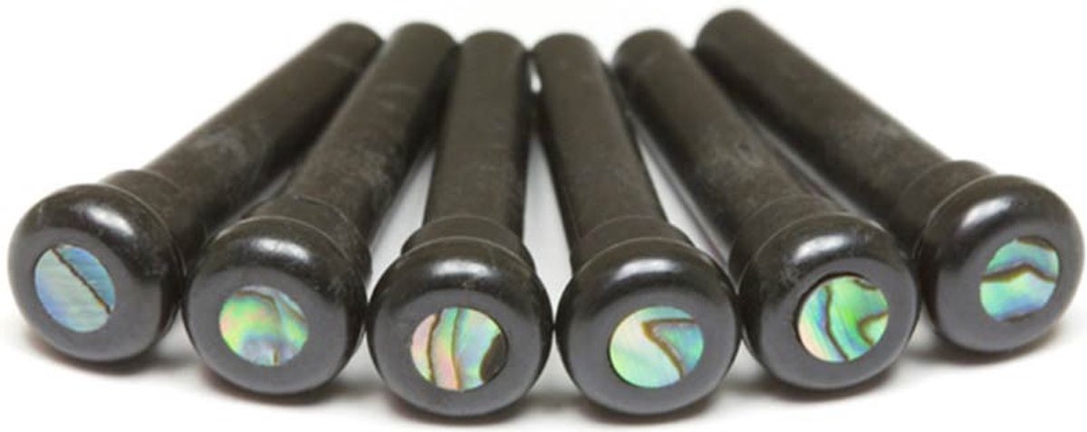 Akoestische Gitaar 6 Brugpen Set Graphtech PP-2000-00 zwart paua shell