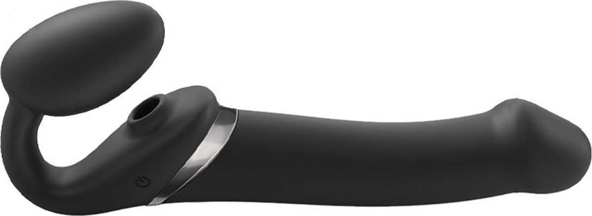 Goedkoopste Strap-On-Me - Strapless Strap-on Vibrator Met Luchtdruk Stimulatie - Zwart - Maat L