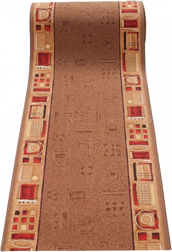 Tapiso Tapis en Caoutchouc Antidérapant Tapis en Caoutchouc Couloir Beige Taille de Tapis - 100x1450