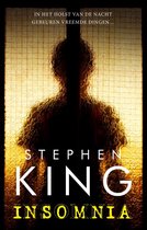 Boekomslag van Stephen Kings Insomnia: een silhouet achter melkglas.