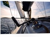 WallClassics - PVC Schuimplaat - Snelle Boot op Oceaan - 75x50 cm Foto op PVC Schuimplaat (Met Ophangsysteem)