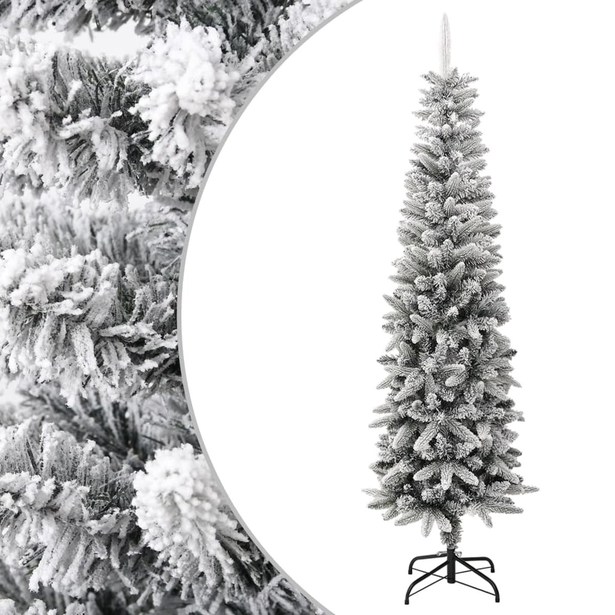 Prolenta Premium - Kunstkerstboom met sneeuw smal 210 cm PVC en PE