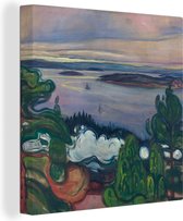 Canvas Schilderij Treinrook - Edvard Munch - 20x20 cm - Wanddecoratie
