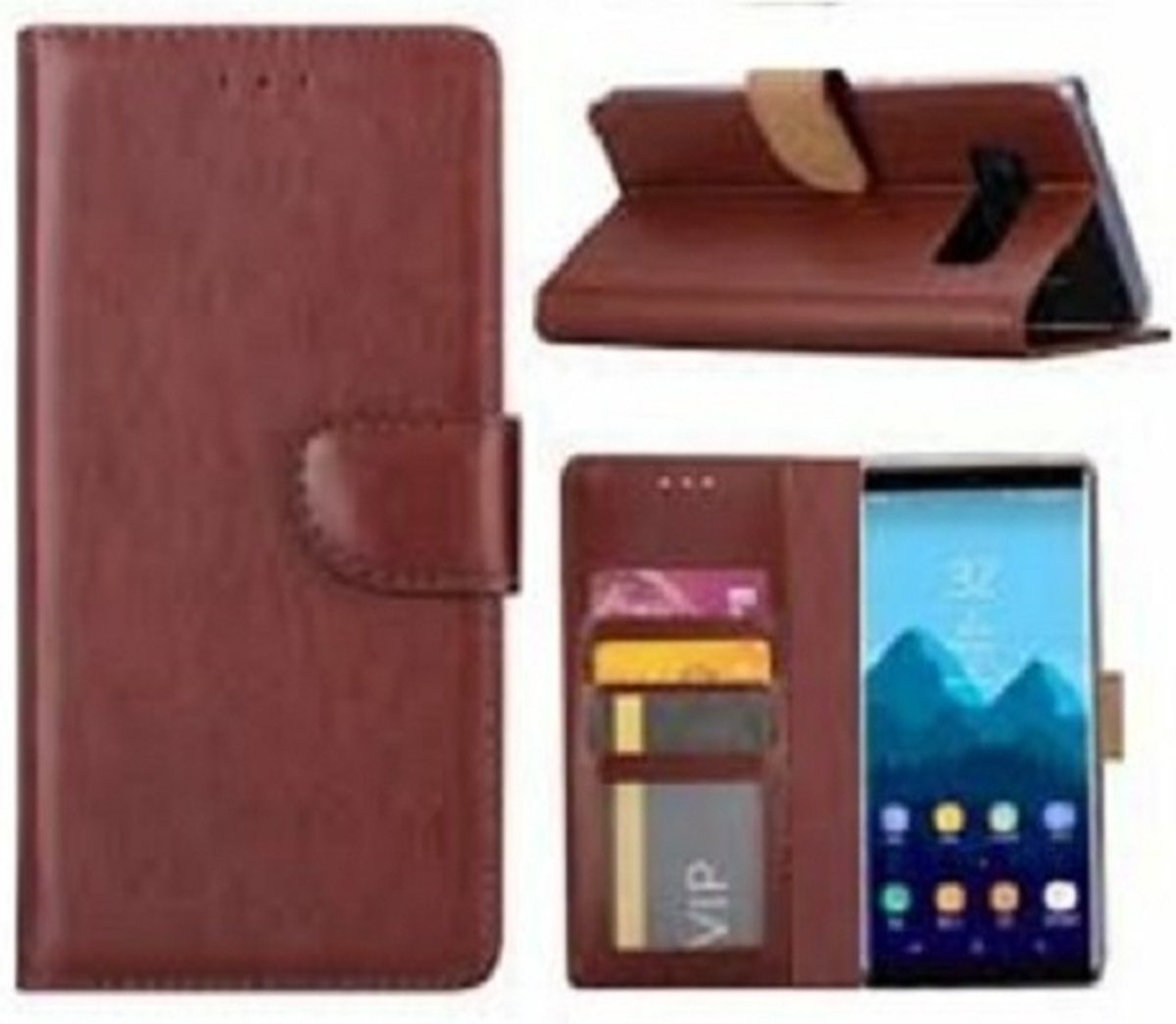 Samsung Note 8 Hoesje Met Pasjeshouder Bookcase Bruin