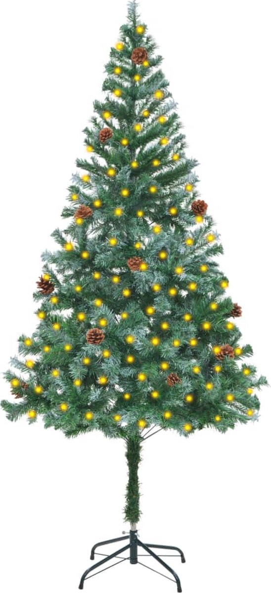 Prolenta Premium - Kunstkerstboom met LED's en dennenappels 180 cm