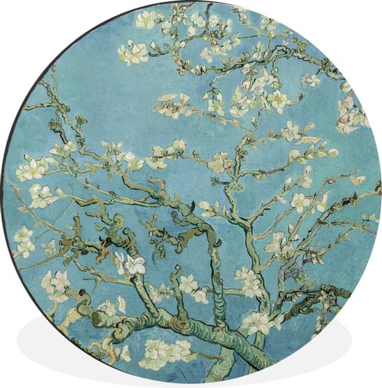 WallCircle - Wandcirkel - Muurcirkel - Van Gogh - Amandelbloesem - Oude meesters - Kunst - Vintage - Aluminium - Dibond - ⌀ 90 cm - Binnen en Buiten