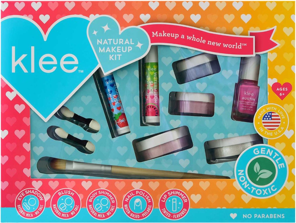Klee Naturals - Here and Now - Make Up Set - 100% Natuurlijk - Roze | Paars | Blauw | Glitter