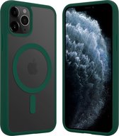ShieldCase telefoonhoesje geschikt voor Apple iPhone 11 Pro Magneet hoesje transparant gekleurde rand - groen