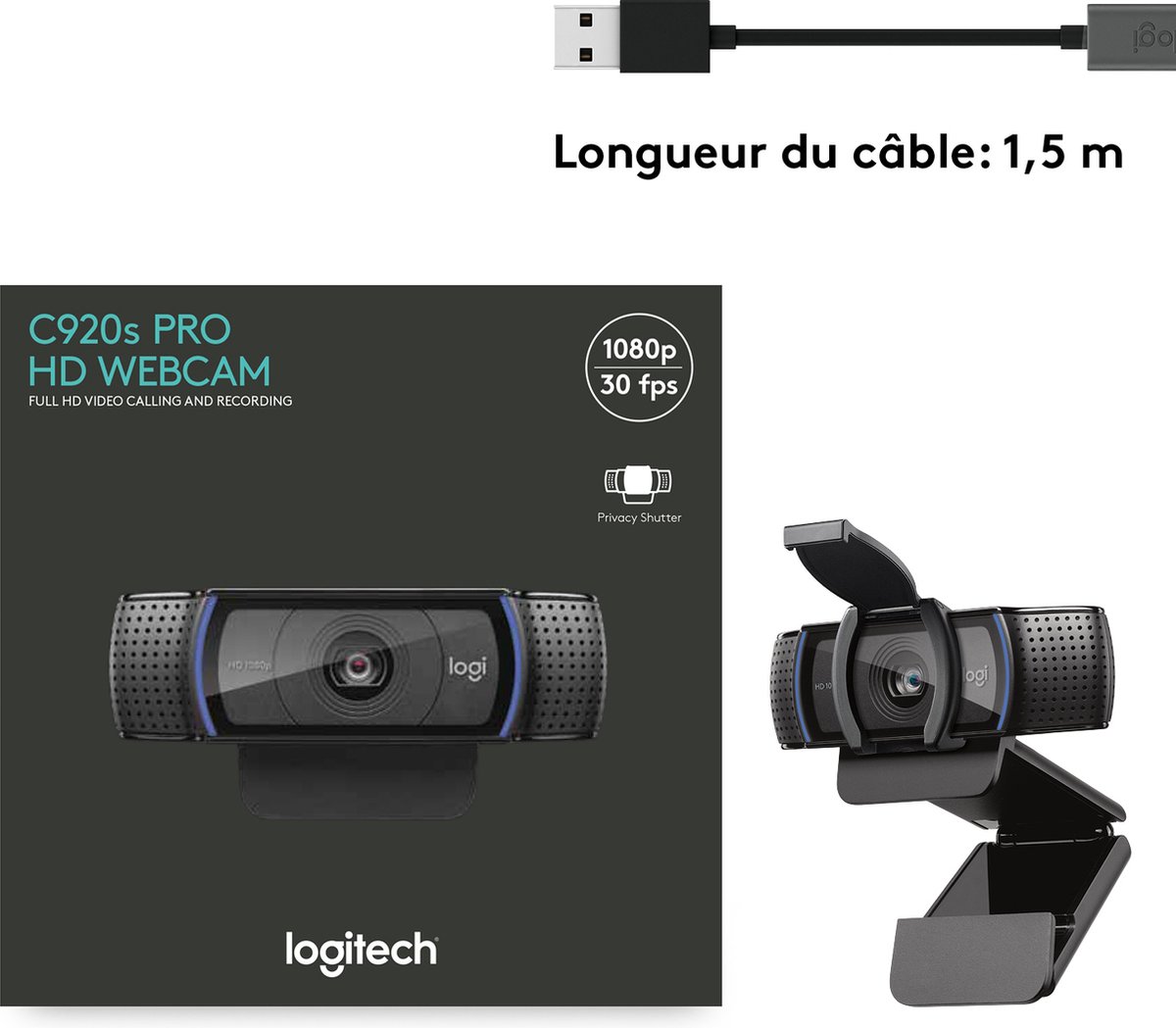 zeil Meerdere Variant Logitech C920s - HD Pro Webcam | bol.com