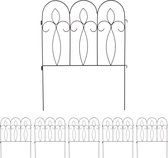 Relaxdays - 6 parties - clôture ornementale - clôture de bordure - 81 x 63 cm - métal - noir