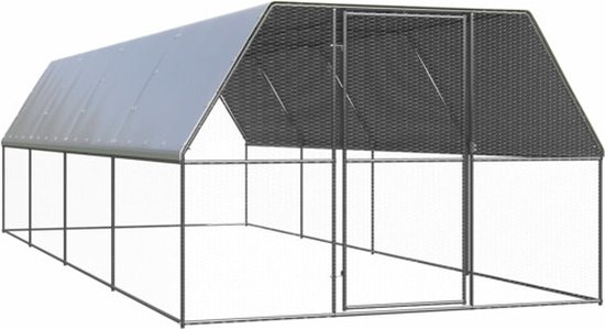 Idmarket – Volière en acier galvanisé 12m² – Enclos poulailler 3x4M – Poteau central pour filet en hauteur – Protection contre prédateurs Idmarket – Volière en acier galvanisé 12m² – Enclos poulailler 3x4M – Poteau central pour filet en hauteur – Protection contre prédateurs