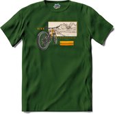 Mountainbike Adventures Fiets outdoor sport kleding - T-Shirt - Unisex - Bottle Groen - Maat L