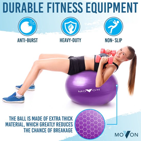 Fitnessbal Zwart 75 cm incl. pomp – Gorilla Sports