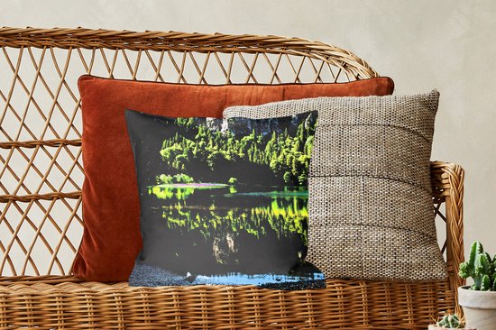 Sierkussen décoratif Forêt-Noire pour l'intérieur - Vue depuis la côte du Feldsee dans la Forêt-Noire allemande - 40x40 cm - Coussin intérieur carré en coton