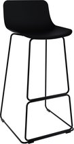 Stool - Barstoelen - set van 4 - zithoogte 65cm - polypropyleen - zwart - stalen poten