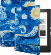 Lunso - Housse Kobo Aura H2o édition 1 (6,8 pouces) - Housse de sommeil - Van Gogh Starry Night