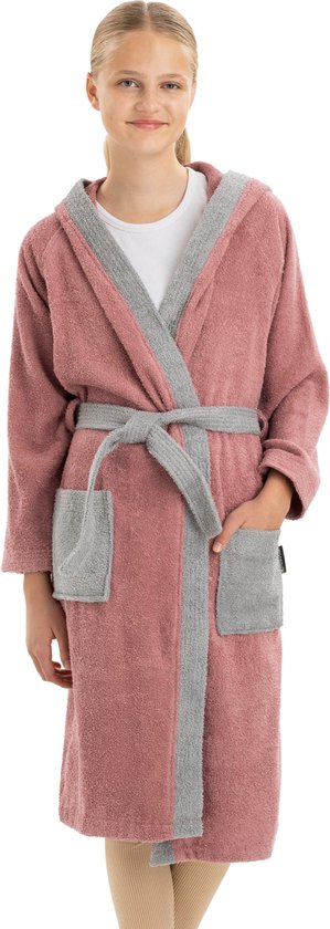 HOMELEVEL Badstof badjas voor kinderen 100% katoen voor meisjes en jongens