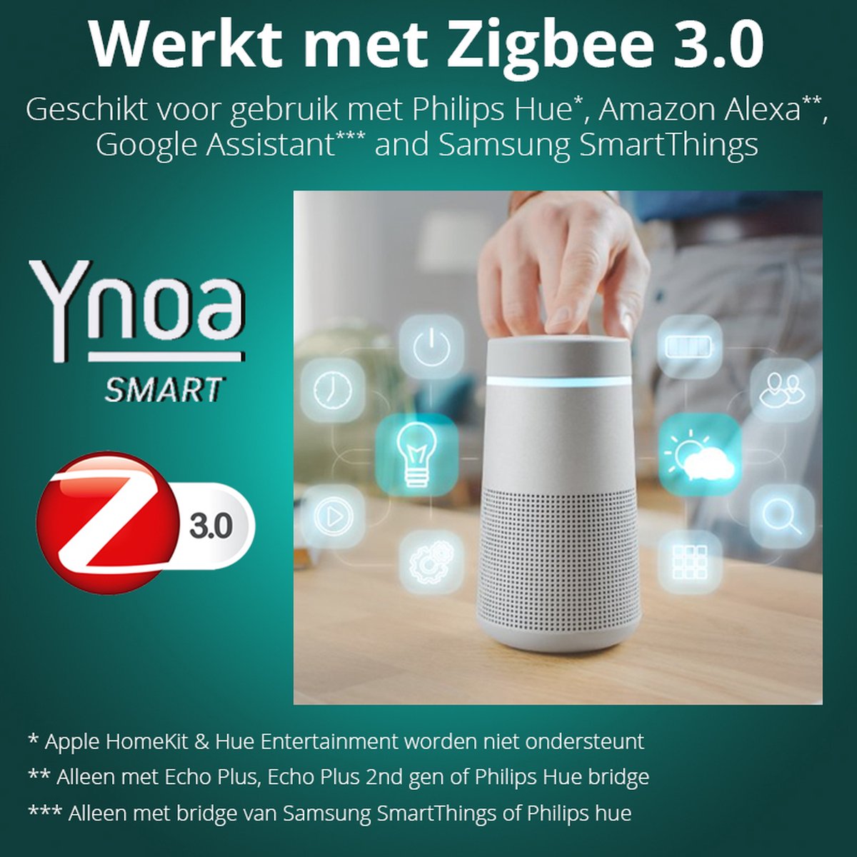 Ynoa Smart Lampen White Tones - E14 LED kaarslamp - Zigbee 3.0 - Dimbaar - CCT - Werkt met o.a. Philips Hue*, Samsung SmartThings en Amazon Echo (4e gen) - 2 Pack thumbnail 6
