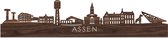 Skyline Assen Notenhout - 120 cm - Woondecoratie - Wanddecoratie - Meer steden beschikbaar - Woonkamer idee - City Art - Steden kunst - Cadeau voor hem - Cadeau voor haar - Jubileum - Trouwerij - WoodWideCities