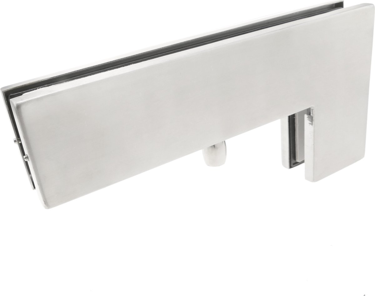 PrimeMatik - Pernio en L-vast aluminium bovenste scharnier voor glazen deur voor vloerdeursluiters