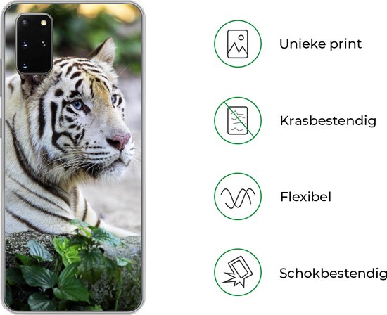 Coque Samsung Galaxy S20 Plus - Tigre - Wit - Sable - Siliconen