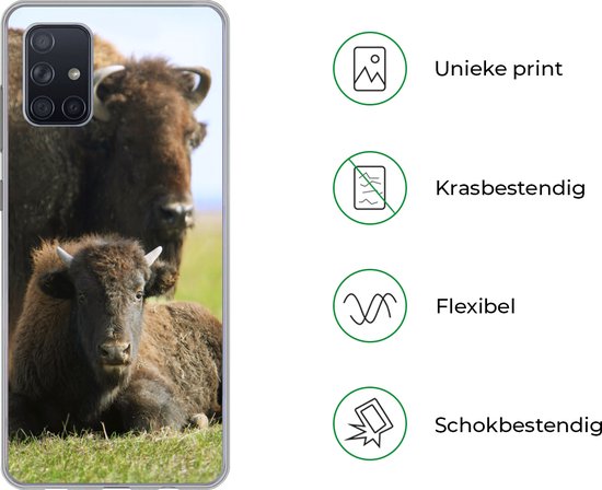 Coque Samsung Galaxy A51 5G - Buffle - Herbe - Veau - Coque de téléphone en Siliconen