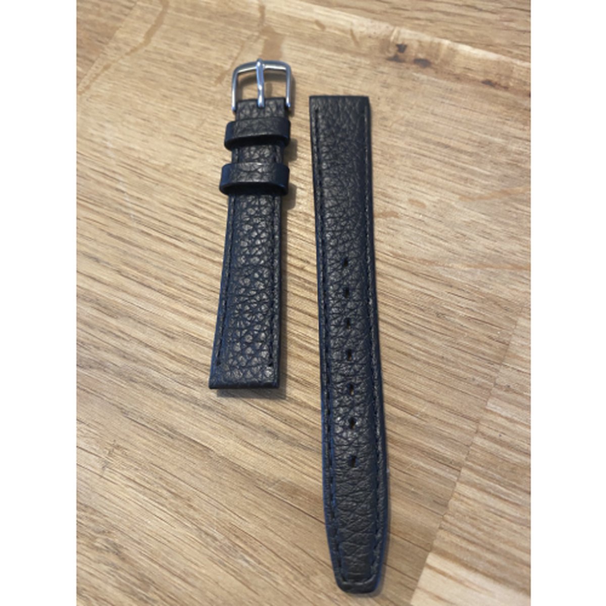Horlogeband-dames-14mm-zwart-juweliers kwaliteit-soepel leder-anti allergisch