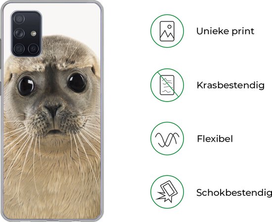 Coque Samsung Galaxy A51 - Chambre de Chambre de bébé - Phoque - Grands yeux - Chambre d'enfant - Coque de téléphone en Siliconen -
