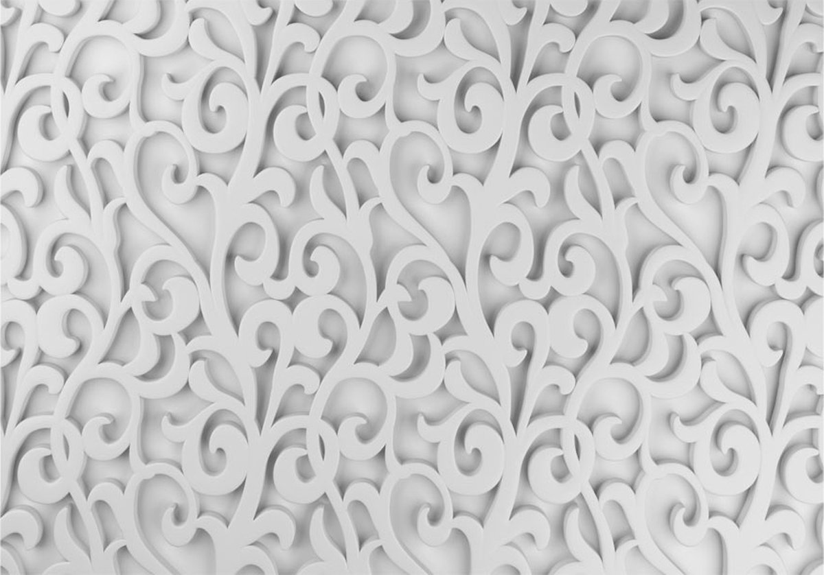 Fotobehang - White ornament.