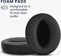 Zwarte schuimkussens voor koptelefoons, ontworpen voor een comfortabele pasvorm en helder geluid.