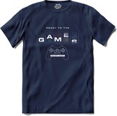 Ready to the games gaming controller - T-Shirt - Unisex - Navy Blue - Maat XL