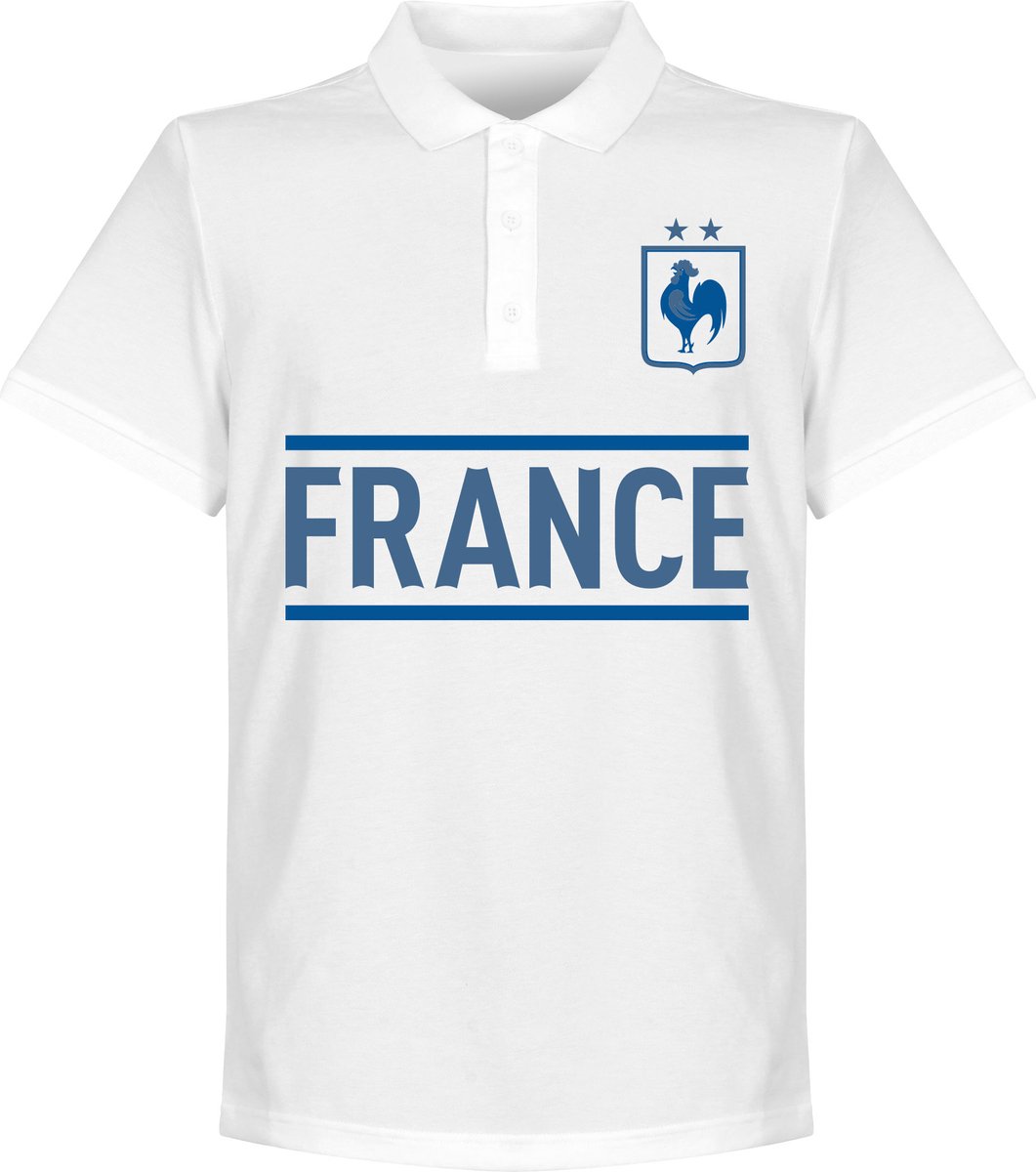 Frankrijk Team Polo Shirt - Wit - XXL