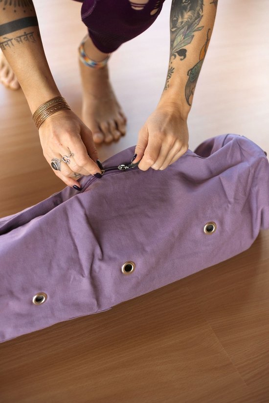 Yogatas met trekkoord katoen eco lavendelpaars - Lotus van Lotus — afbeelding 4