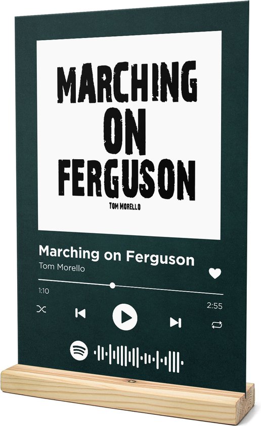 Songr Spotify Muziekbordje Marching on Ferguson Tom Morello 20x30
