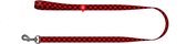 WAUDOG Red Tartan Hondenlijn / Hondenriem - Nylon - Rood / Zwart Geblokt - Breedte: 25 mm - Lengte: 122 cm