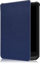 Case2go - E-reader Hoes geschikt voor PocketBook Touch Lux 5 - Sleepcover - Auto/Wake functie - Magnetische sluiting - Donker Blauw