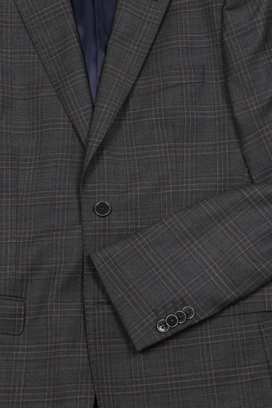 Convient - Costume Toulon Check Grijs Marron - Taille 50 - Coupe slim